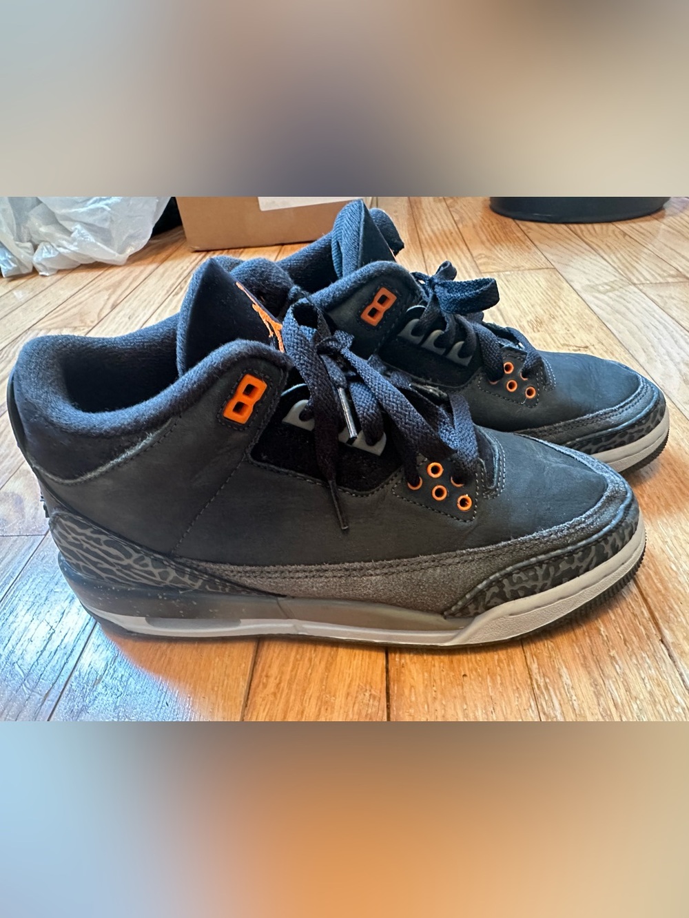 Air Jordan 3 Retro GS Fear Pack Size 7Y DM0967-080 Good Condition - Picture 2 of 7